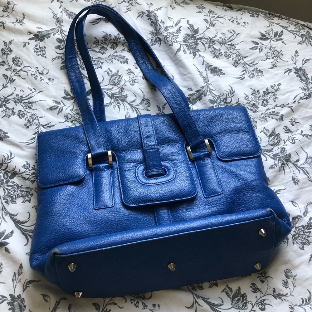 H. Flitter royal blue calfskin bag